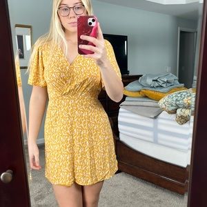 Lush Yellow Floral Wrap Dress